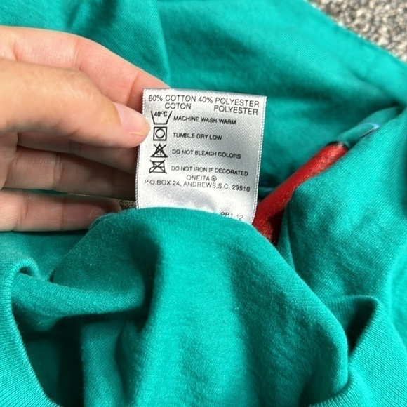 Vintage Oneita Python Vehicle Security Racing Tshirt Teal Green XL - Picture 8 of 8